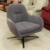 American Leather Gray Swivel Chair