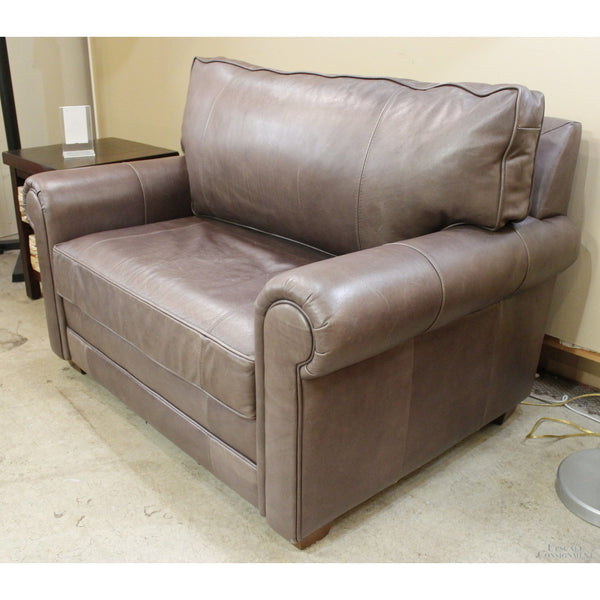 Sable Brown Leather Oversize Chair