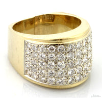 14K Gold 1.50ctw Pave Diamond Modernist Ring - Euro Shank