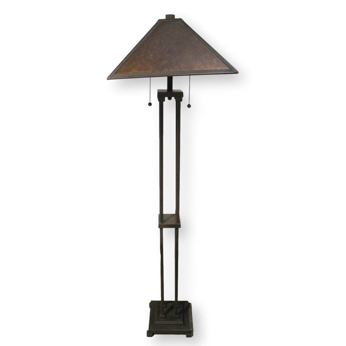 Bronze Tone Floor Lamp w/Mica Shade