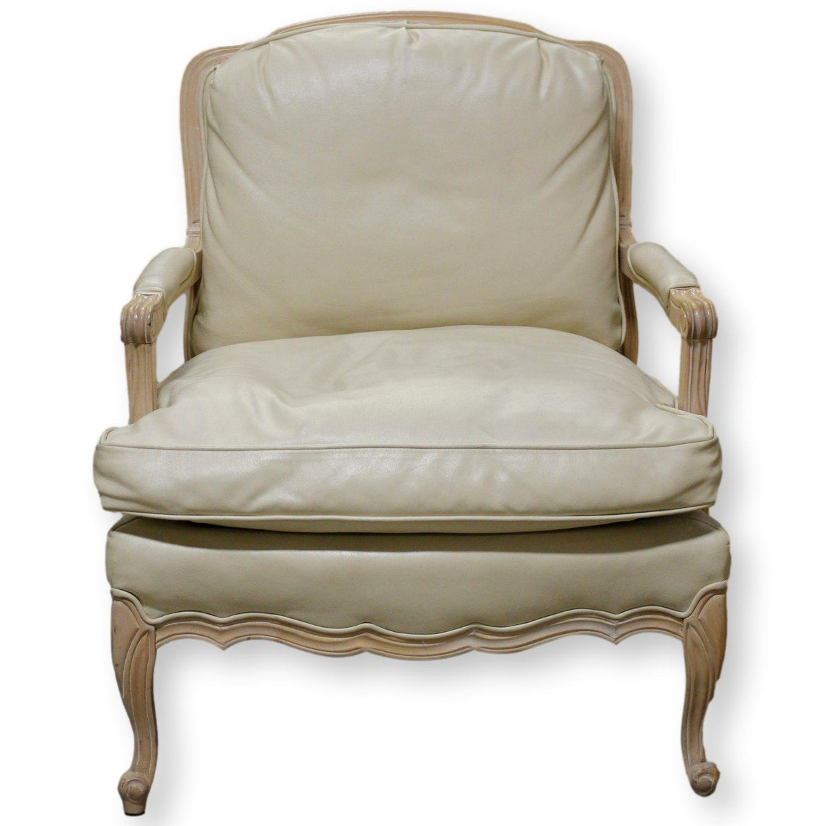 Sam Moore Ivory Leather Fauteuil Chair