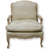 Sam Moore Ivory Leather Fauteuil Chair