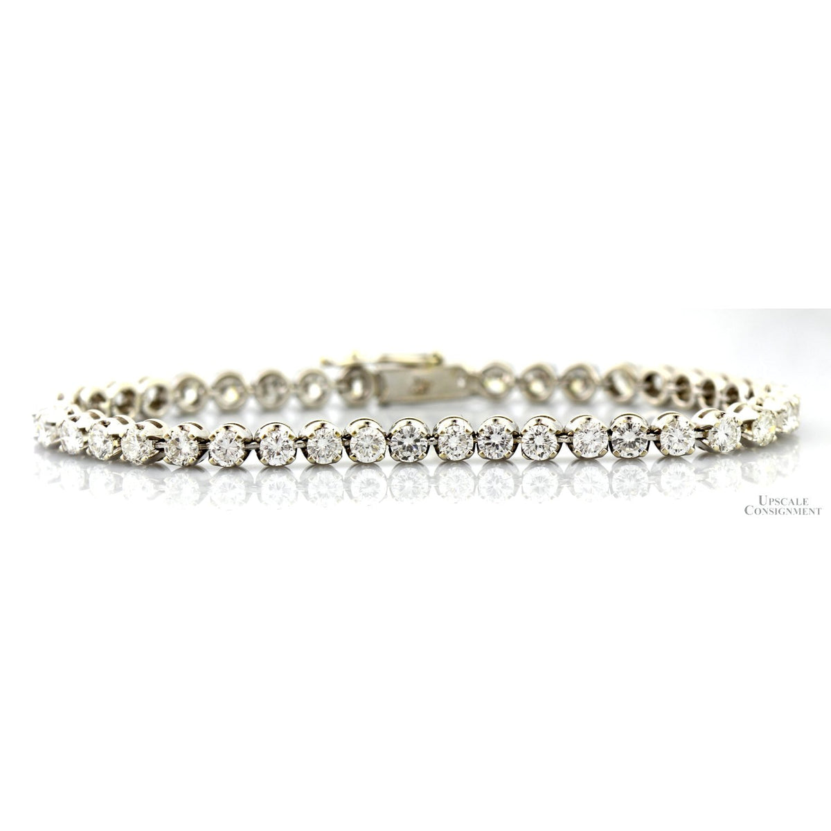 14K White Gold 5.28ctw Diamond Line Tennis Bracelet
