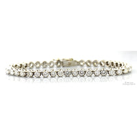 14K White Gold 5.28ctw Diamond Line Tennis Bracelet