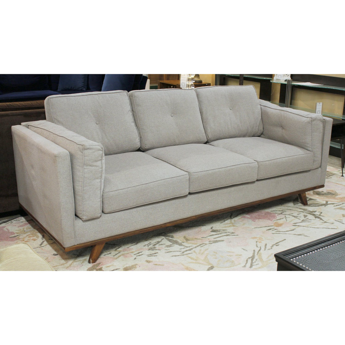 Gray Button Tufted Sofa