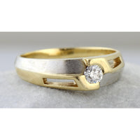 14K Two-Tone Gold Men’s .50 ctw Diamond Band – Sculptural Design