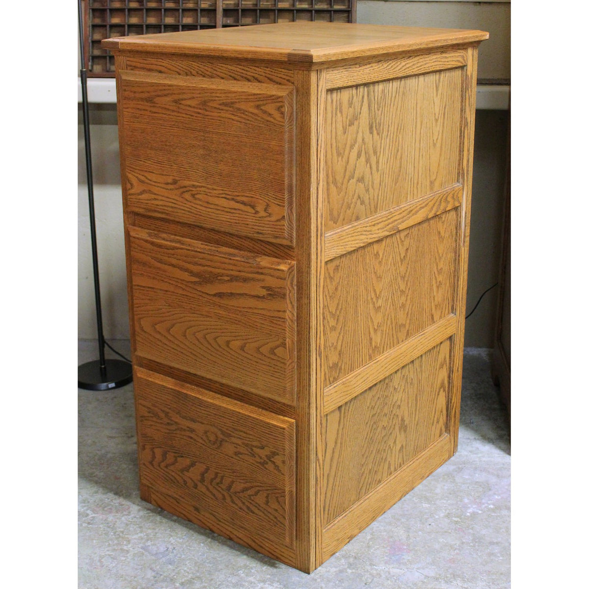 First Edition Furn. Oak Three Drawer File Cabinet