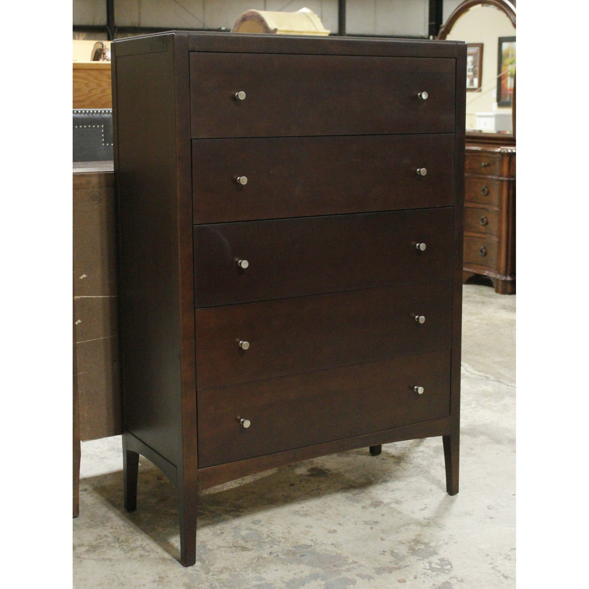 Modern Dark Finish Chest of Drawers