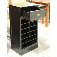 Black Wine Rack w/Drawer