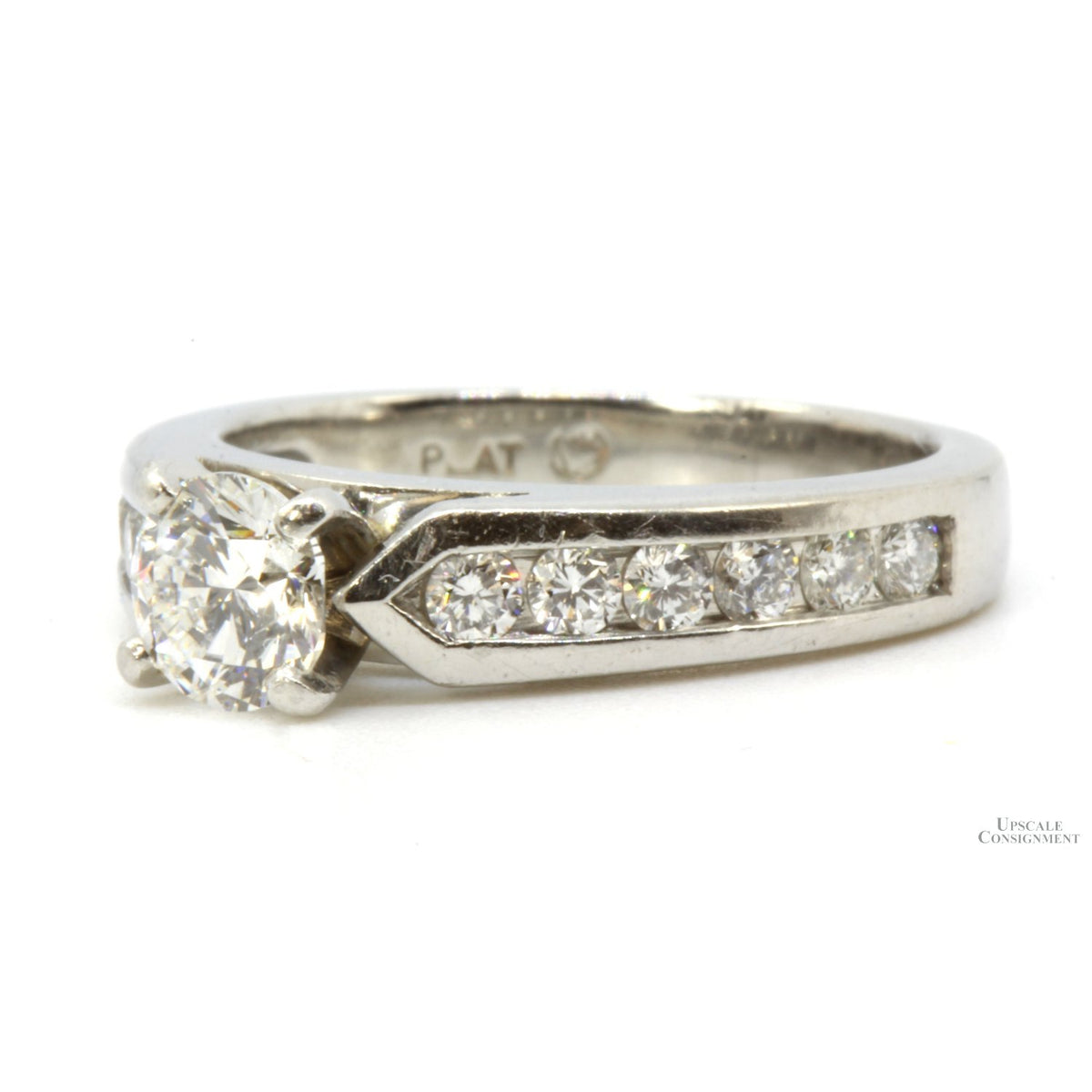 Platinum 1.05ctw Diamond Ring w/58ct Solitaire-GIA Report