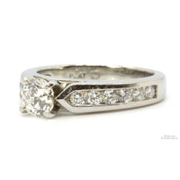 Platinum 1.05ctw Diamond Ring w/58ct Solitaire-GIA Report