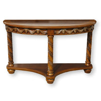 Ornately Carved Demilune Table