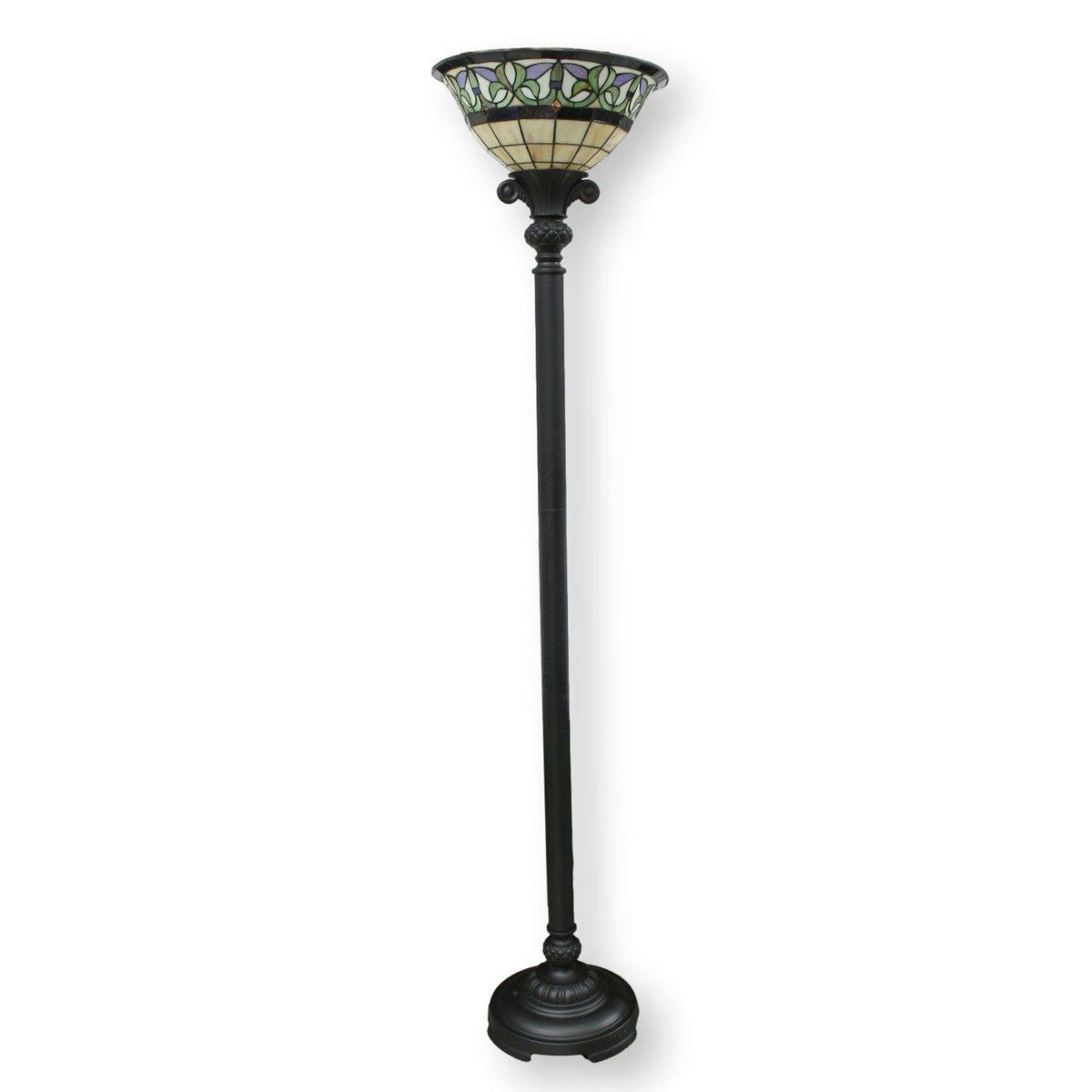 Stained Glass Torchiere Floor Lamp