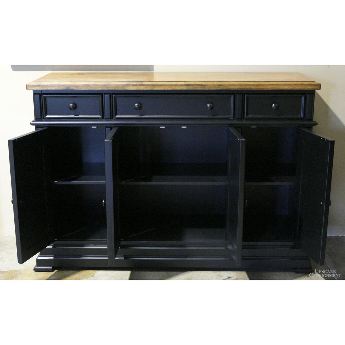 Black Sideboard w/Wood Top