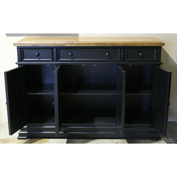 Black Sideboard w/Wood Top