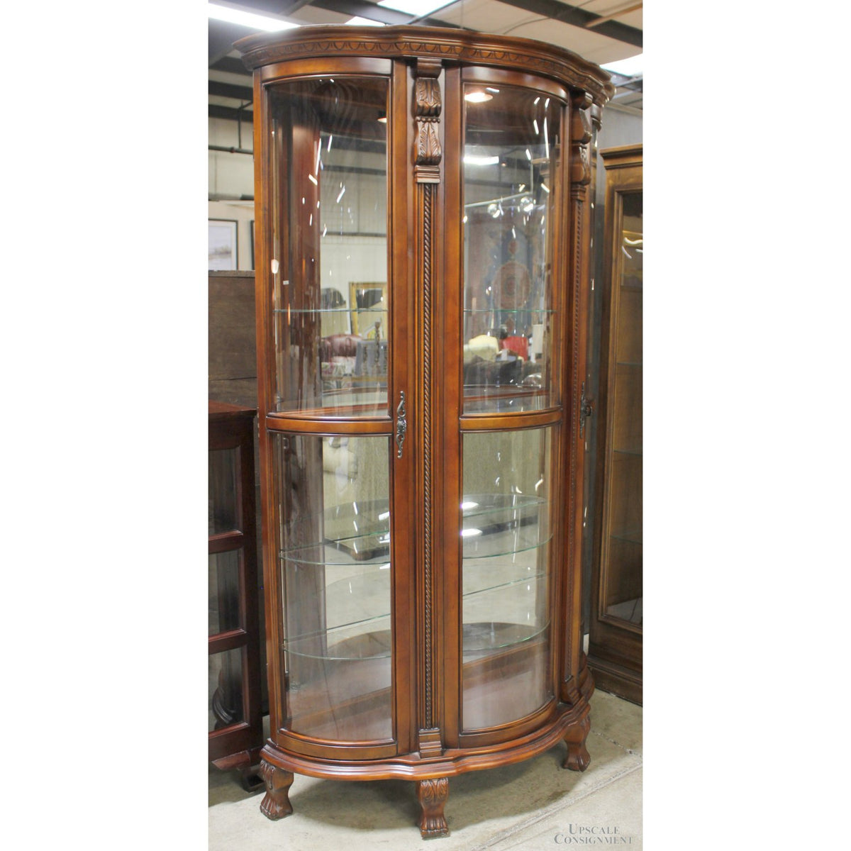 Half-Round Lighted Curio Cabinet