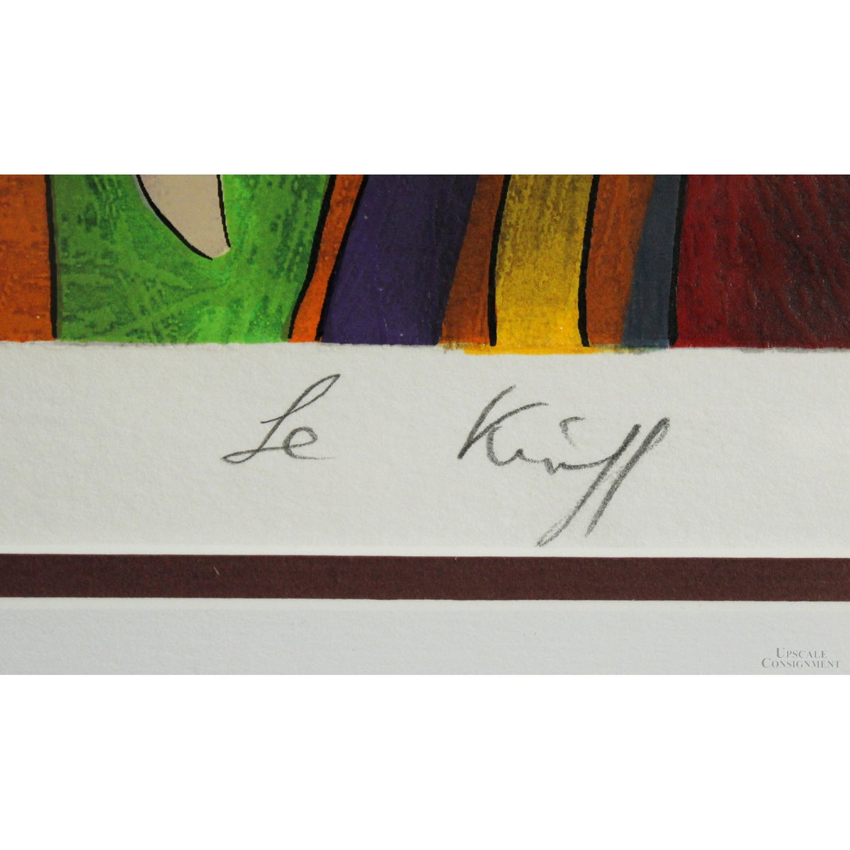 Framed Serigraph "Petite Fille" by Linda Le Kinff