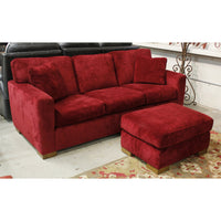 Flexsteel Dark Red Sofa w/Ottoman