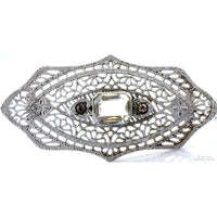 Platinum Filigree Pendant Necklace | 14K White Gold | c.1930