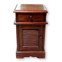 Tropcial Wood Nightstand w/Reeded Door