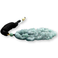 High-Relief Guatemalan Grade A Jadeite Pendant Laughing Buddha & Dragon