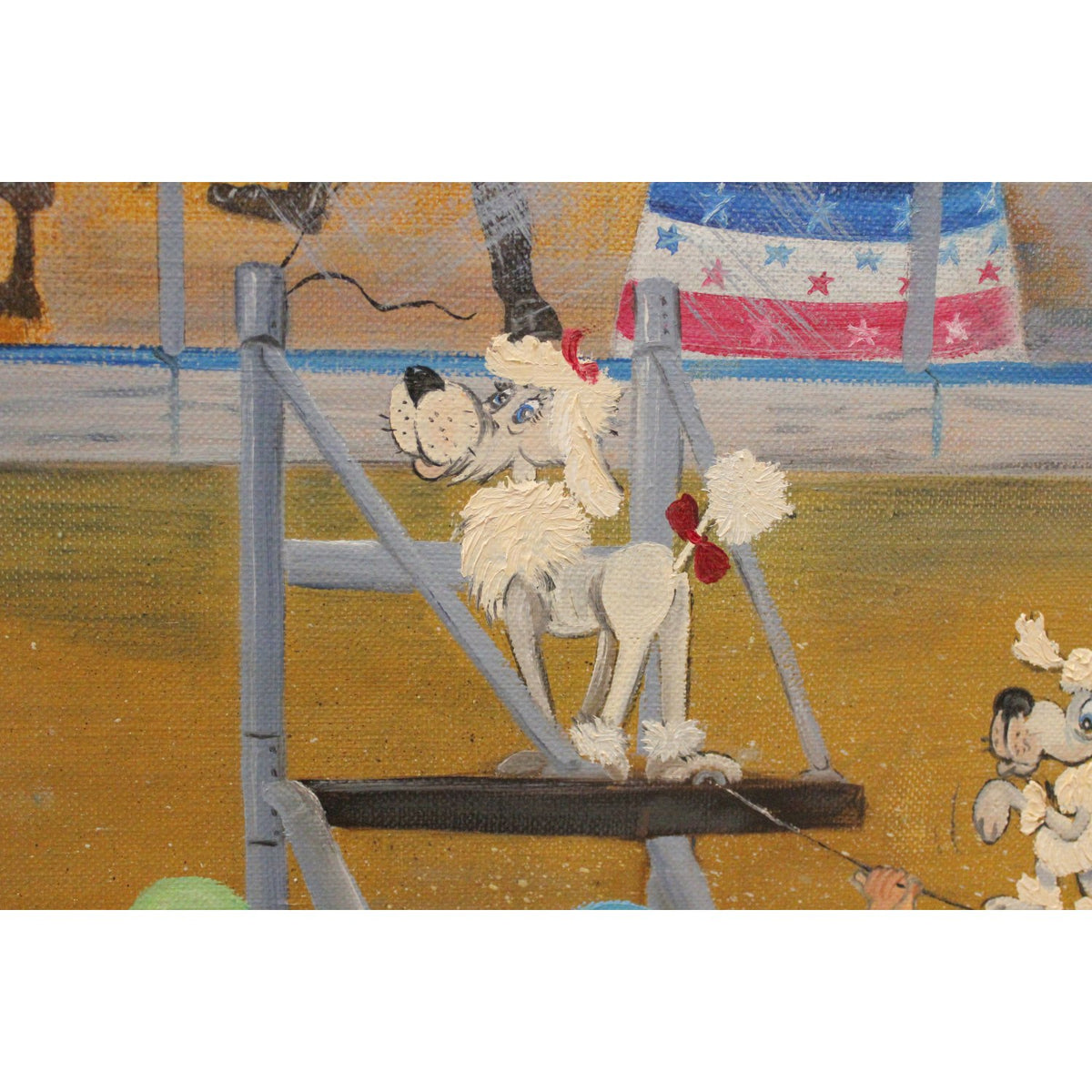 Framed Original Oil Circus Artwork by Dickie Wright