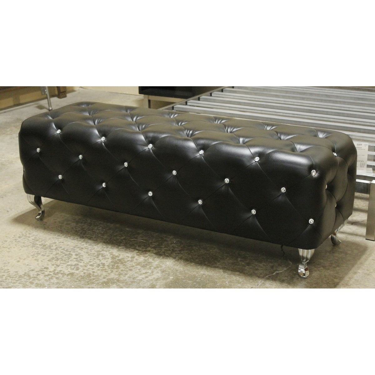 Baxton 'Stella Glam' Tufted Bench w/Gemstones