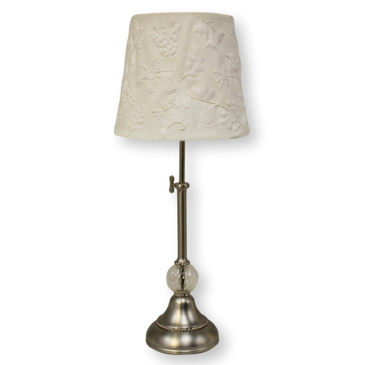 Glass Finial Adjustable Height Table Lamp