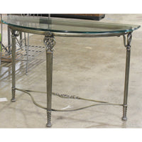 Demilune Glass Top Console Table