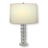Oval Stacked Crystal Table Lamp w/Oval Shade