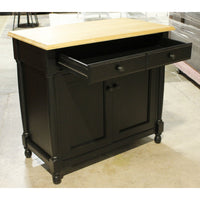 Black Cabinet w/Natural Wood Top