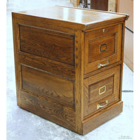 2 Drawer Dark Oak File Cabinet