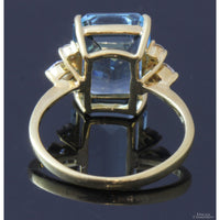 H Stern 18K Emerald-Cut  Aquamarine & Diamond Yellow Gold Ring