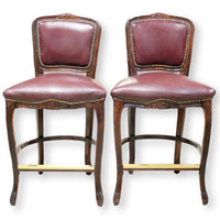 Harris Marcus Furn. Co. Pair of Leather Bar Stools