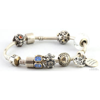 Authentic Pandora Sterling Silver Charm Bracelet - Size 6.5