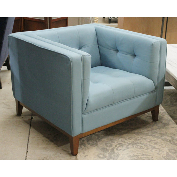 Gus Modern Turquoise Tufted Arm Chair