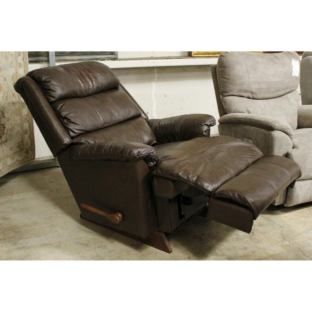 La-Z-Boy Large Size Brown Leather Rocking Recliner