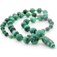 Graduated Natural Malachite Necklace | Free-Form Pendant