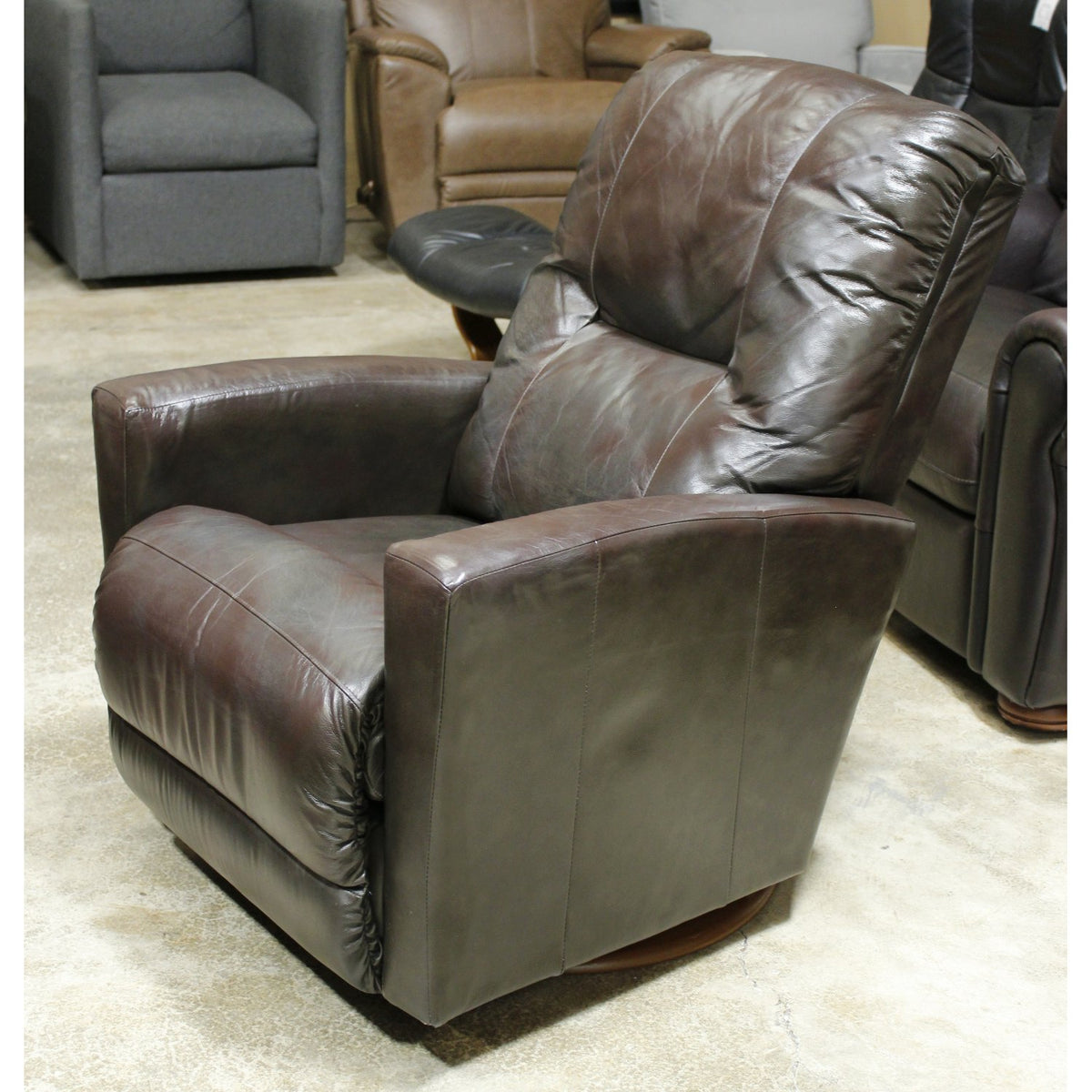 La-Z-Boy Brown Leather Swivel Rocking Recliner