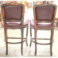 Harris Marcus Furn. Co. Pair of Leather Bar Stools