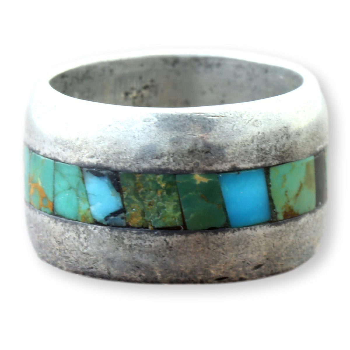 Cerrillos Castilian Turquoise Inlay | Handmade .925 Band