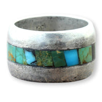 Cerrillos Castilian Turquoise Inlay | Handmade .925 Band