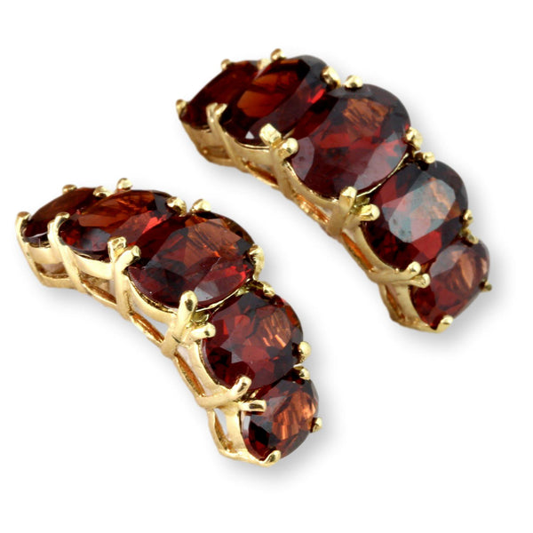 6.50ctw Spessartine Garnet 10K Yellow Gold Earrings