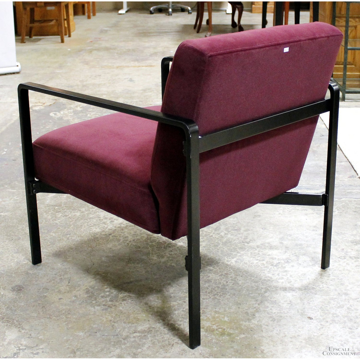 Purple Velour Accent Chair w/Metal Frame