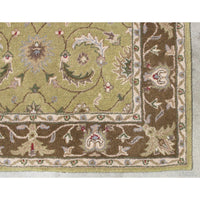 5' X 7' Green & Brown Wool Area Rug