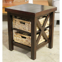 Mahogany End Table w/Basket Drawers