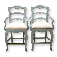 Pair of Robins Egg French Bar Stools