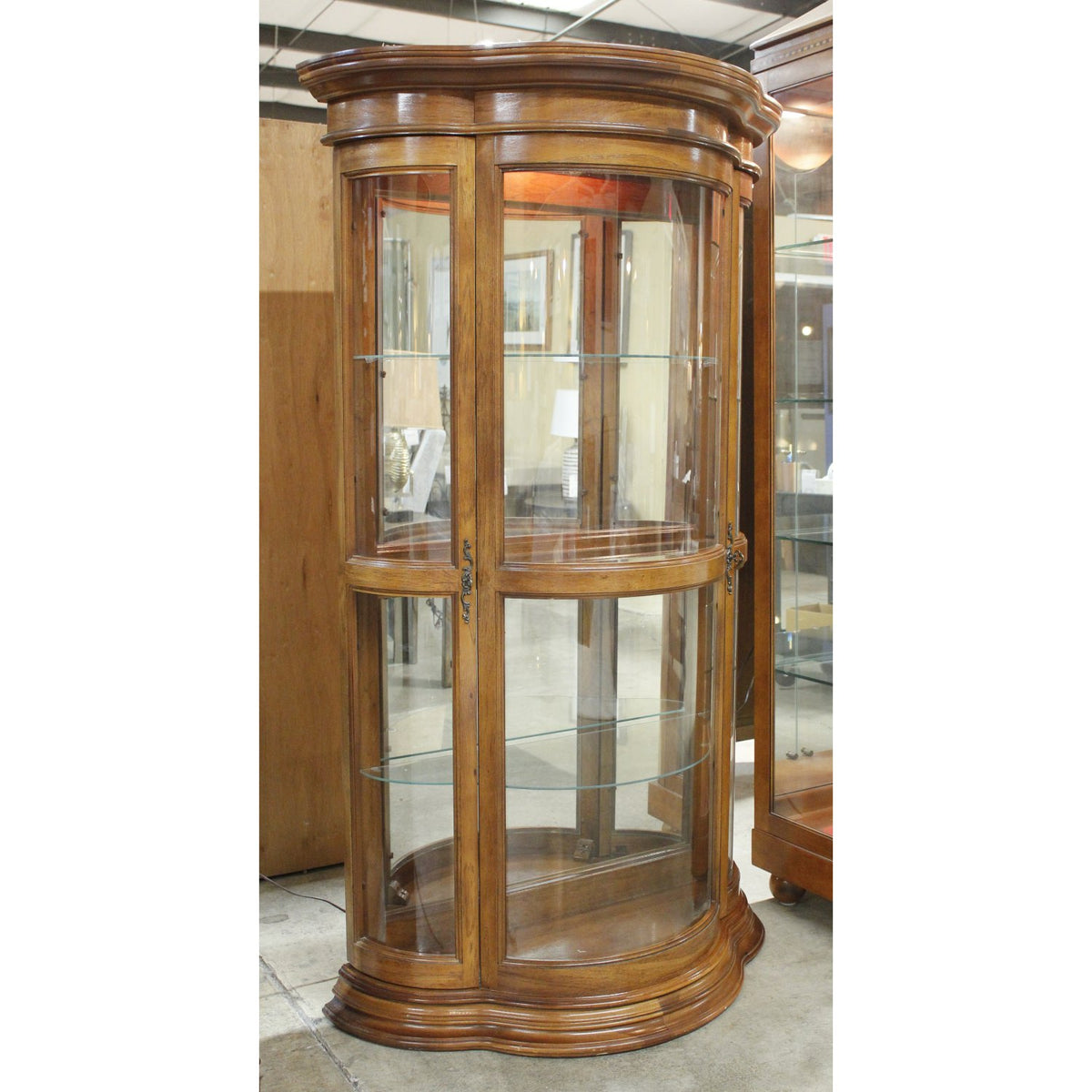 Curved Glass Curio Cabinet