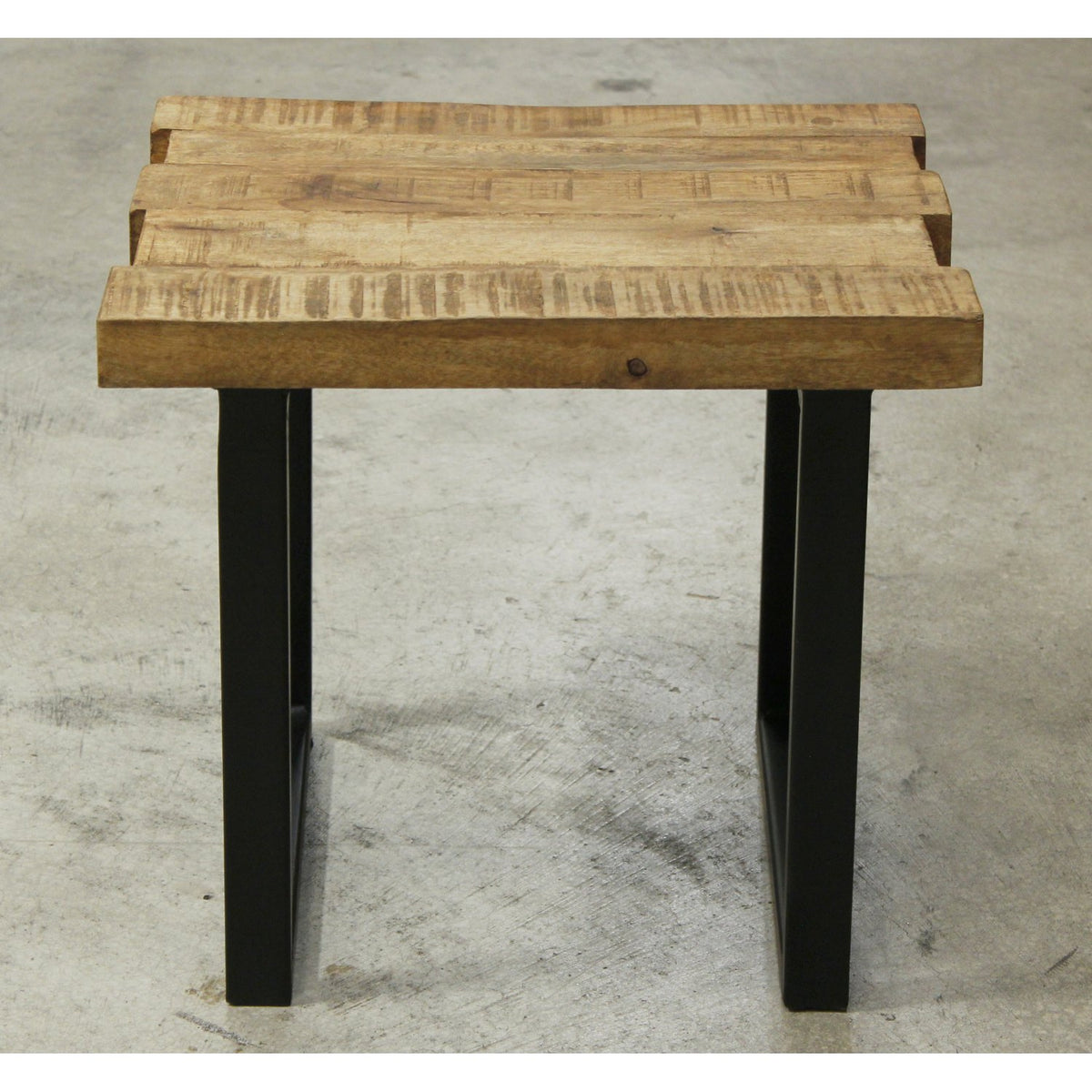 Plank Style End Table w/Metal Base