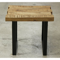Plank Style End Table w/Metal Base